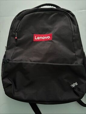 Lenovo Black Backpack with Red Logo - Men's Laptop Bag